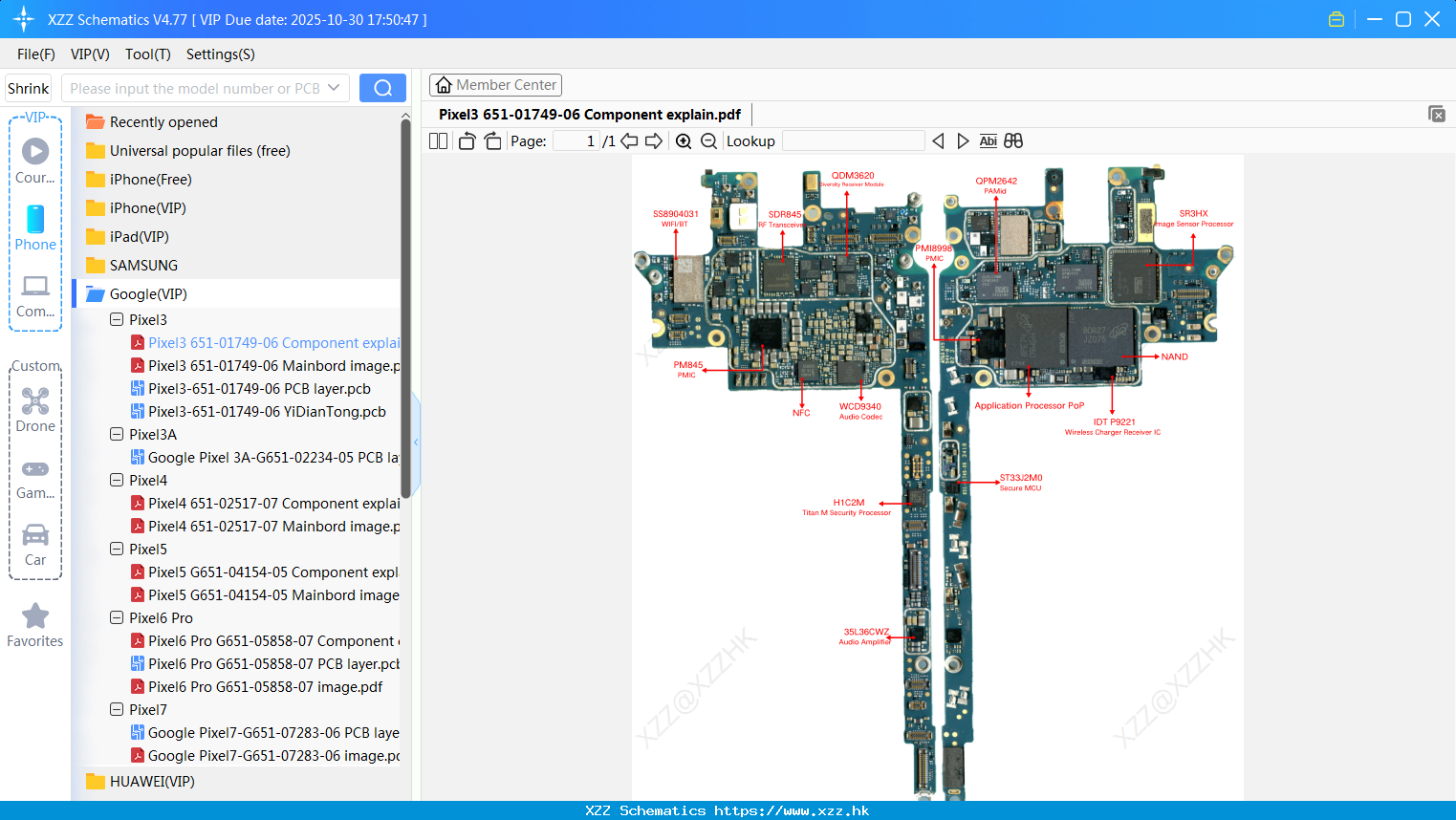 Google Pixel3 651-01749-06 Component Explain